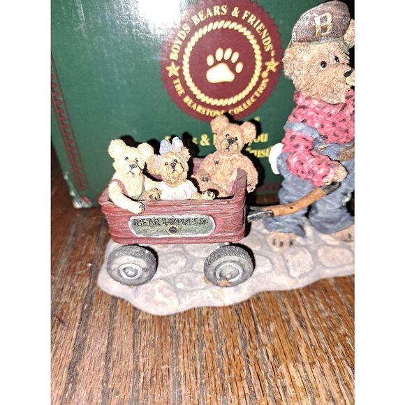 Vintage 1999 Boyds Bears The Bearstone Collection Huck w Mandy Zoe Zack Rollin - Picture 3 of 8